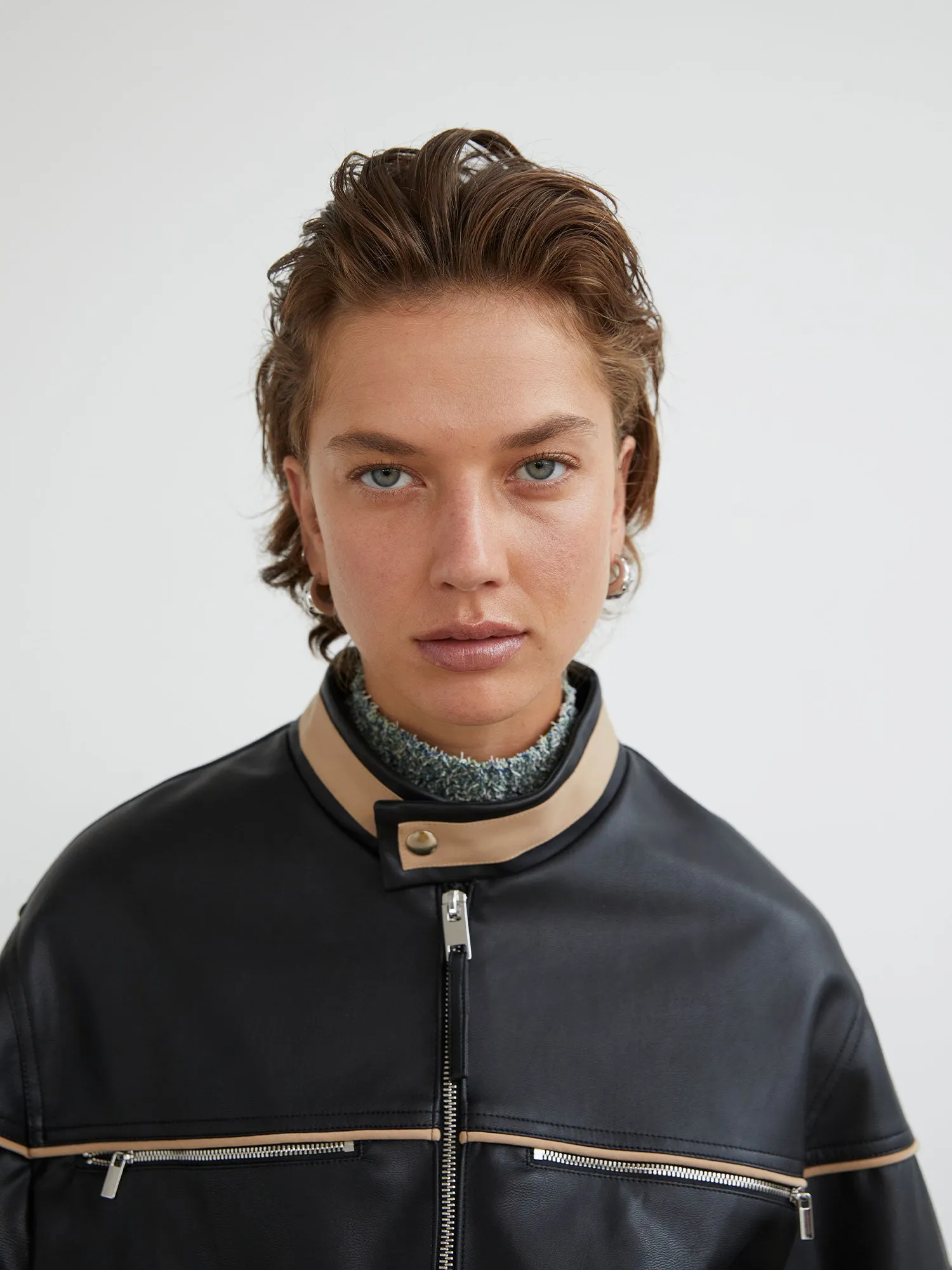 08 Motorbike Jacket | Black & Tan