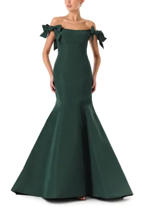 Bow Sleeve Trumpet Gown