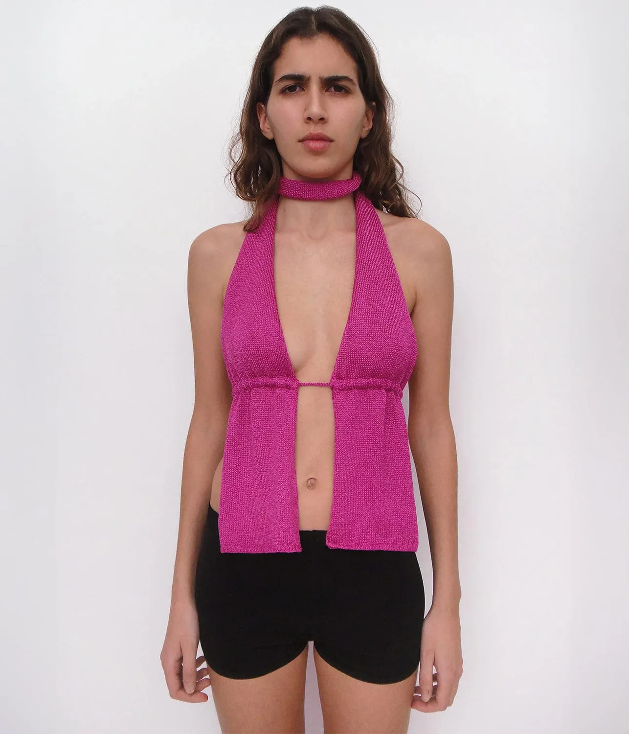 Fuchsia Shiny Top - Stylish Shine for a Standout Look