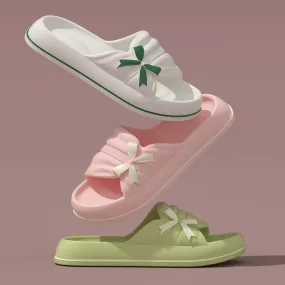 Chicmy Summer Slippers Fpr Women Leisure Shoes Thick Platform Shoes Non-Slip Soft Sole Indoor Home Bathroom Floor Shoes Flat Flip Flops